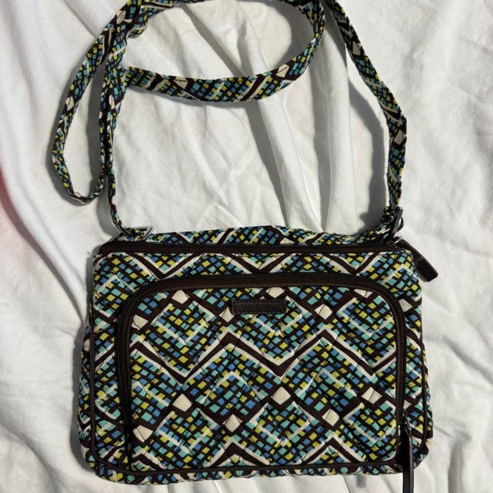 Vera Bradley Rain Forest Crossbody Purse Organizer Retired Print